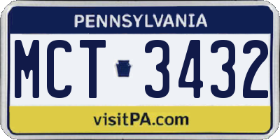 PA license plate MCT3432