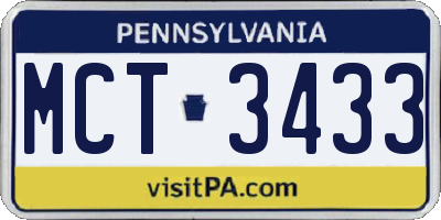 PA license plate MCT3433