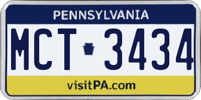 PA license plate MCT3434