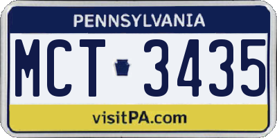 PA license plate MCT3435
