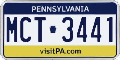 PA license plate MCT3441