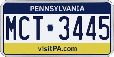 PA license plate MCT3445