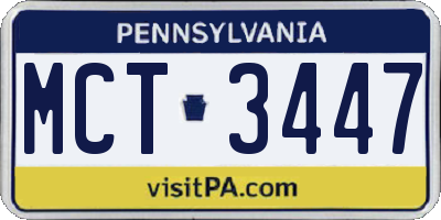 PA license plate MCT3447