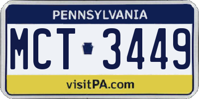 PA license plate MCT3449