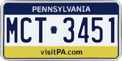 PA license plate MCT3451
