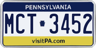 PA license plate MCT3452