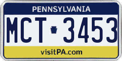 PA license plate MCT3453