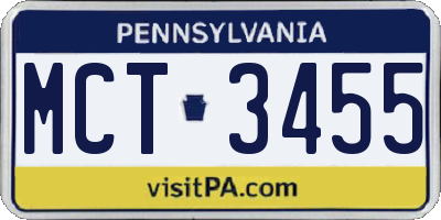 PA license plate MCT3455