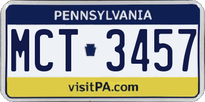 PA license plate MCT3457