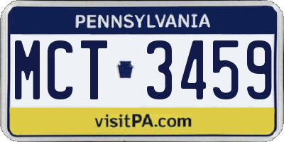 PA license plate MCT3459