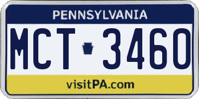 PA license plate MCT3460