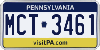 PA license plate MCT3461