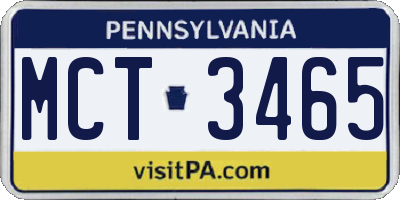 PA license plate MCT3465