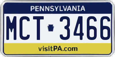 PA license plate MCT3466