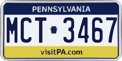 PA license plate MCT3467