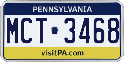 PA license plate MCT3468