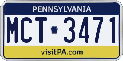 PA license plate MCT3471