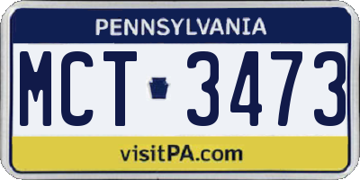 PA license plate MCT3473