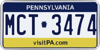PA license plate MCT3474
