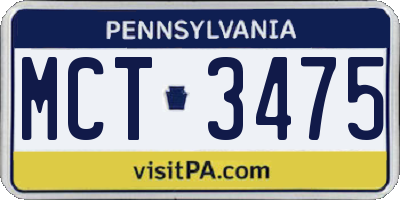 PA license plate MCT3475
