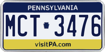 PA license plate MCT3476