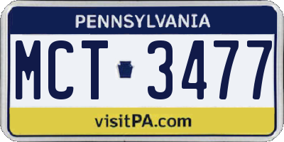 PA license plate MCT3477