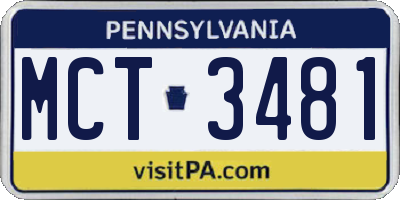 PA license plate MCT3481