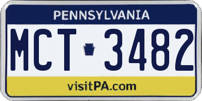 PA license plate MCT3482
