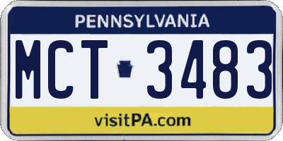 PA license plate MCT3483