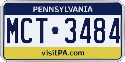 PA license plate MCT3484