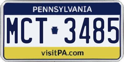 PA license plate MCT3485