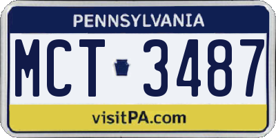 PA license plate MCT3487