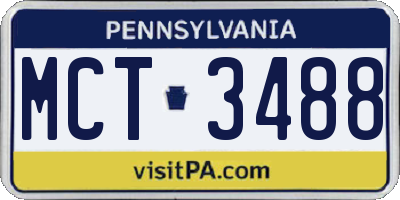 PA license plate MCT3488