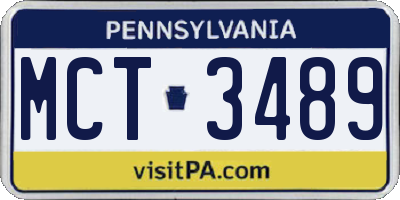PA license plate MCT3489