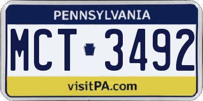 PA license plate MCT3492