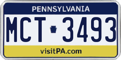 PA license plate MCT3493