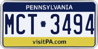PA license plate MCT3494