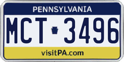 PA license plate MCT3496