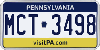 PA license plate MCT3498