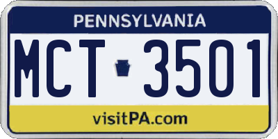 PA license plate MCT3501