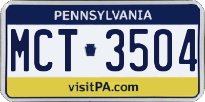 PA license plate MCT3504