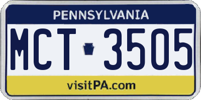 PA license plate MCT3505
