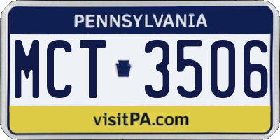 PA license plate MCT3506