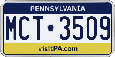 PA license plate MCT3509