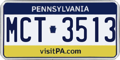 PA license plate MCT3513
