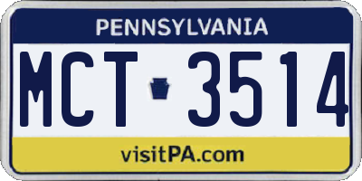 PA license plate MCT3514