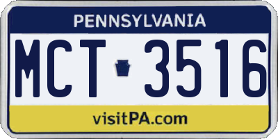 PA license plate MCT3516