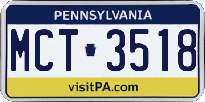 PA license plate MCT3518