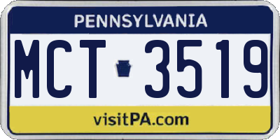 PA license plate MCT3519