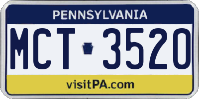 PA license plate MCT3520